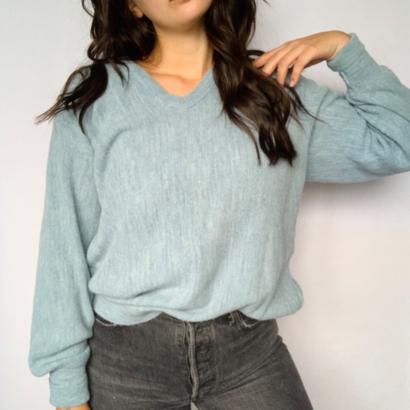 Vintage JC Penney Blue Wool Oversized Sweater - Picture 5 of 9